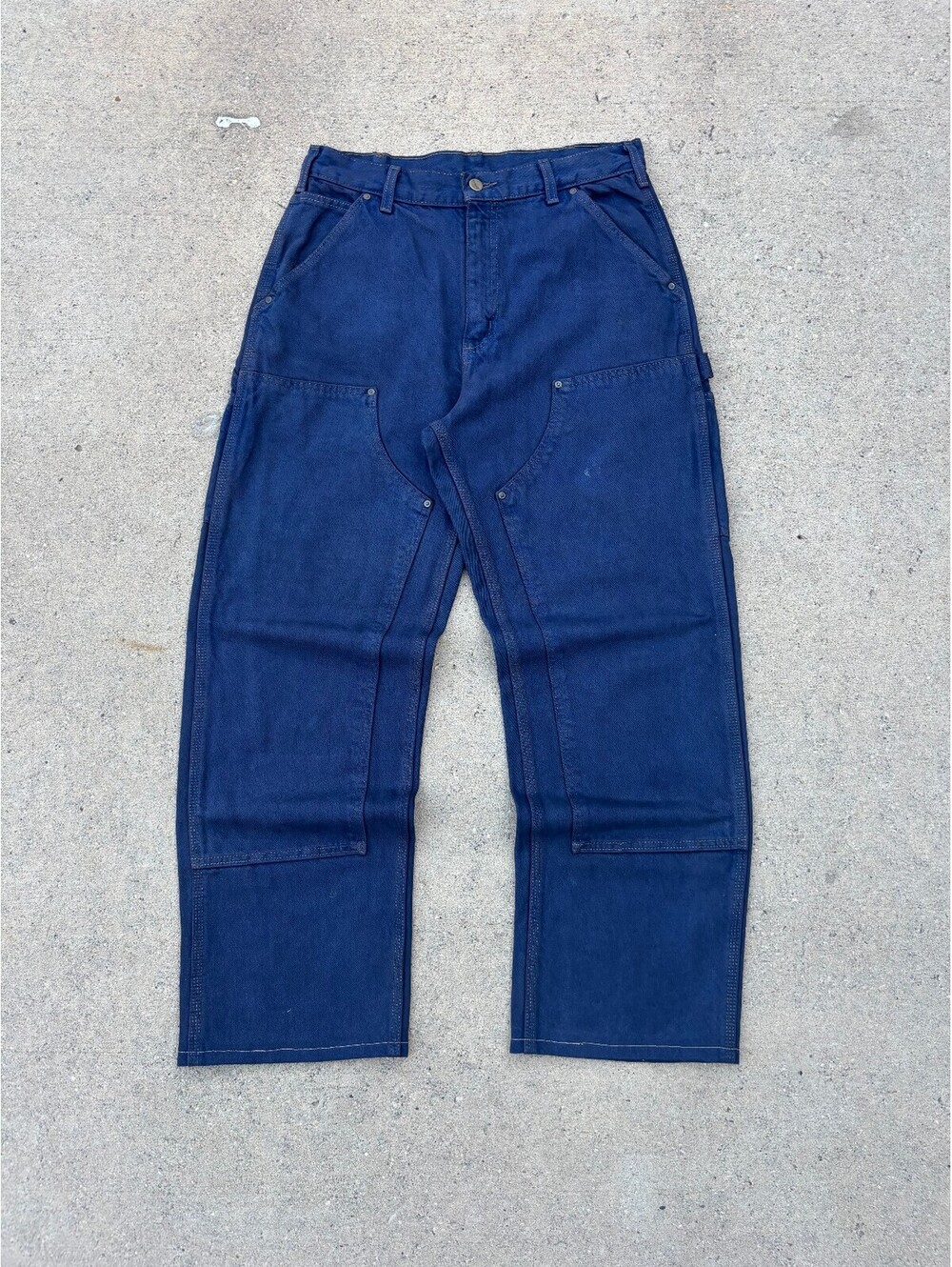 Vintage 90's Carhartt Workwear Dark Blue Denim Pants 32x32